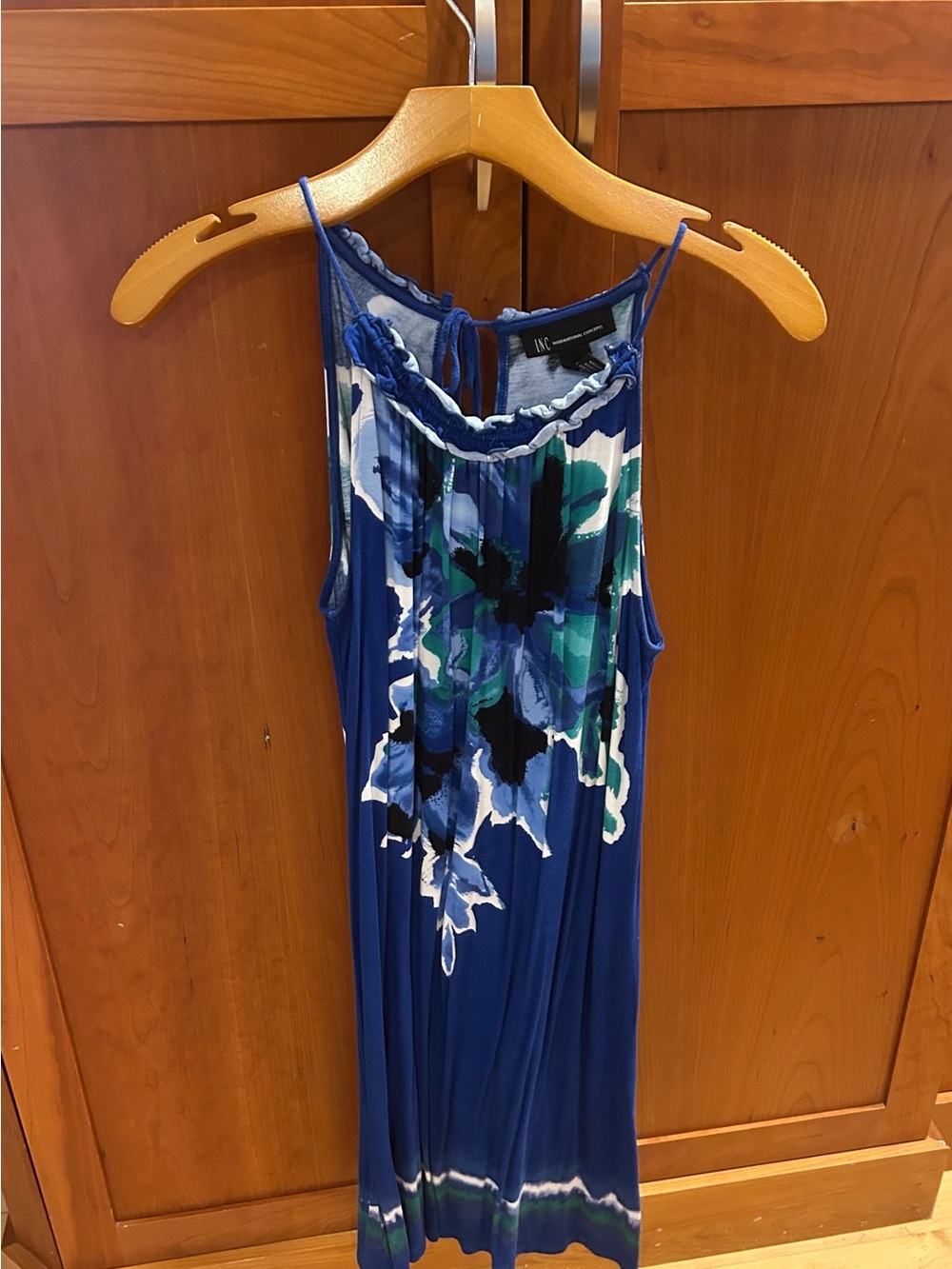 INC International Concepts Blue Floral Midi Dress